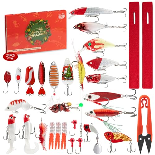 Angelköder-Adventskalender 2025, 24-tägiger Countdown-Angel-Adventskalender mit Blindboxen, für Erwachsene und Kinder, rot, 24-teilig/Set Angelköder-Adventskalender 2025, 24-tägiger Countdown-Angel-Adventskalender mit Blindboxen, für Erwachsene und Kinder, rot, 24-teilig/Set von Wedhapy