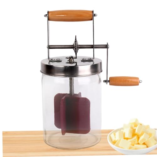 Butterfass 1500 ml manuelle Handkurbel breite Öffnung Sahne hausgemachtes Butterfass waschbarer Butterbereiter für Zuhause Küche Restaurant Butterfass Buttermaschine Butterfass Butterfass Hand von Wedhapy