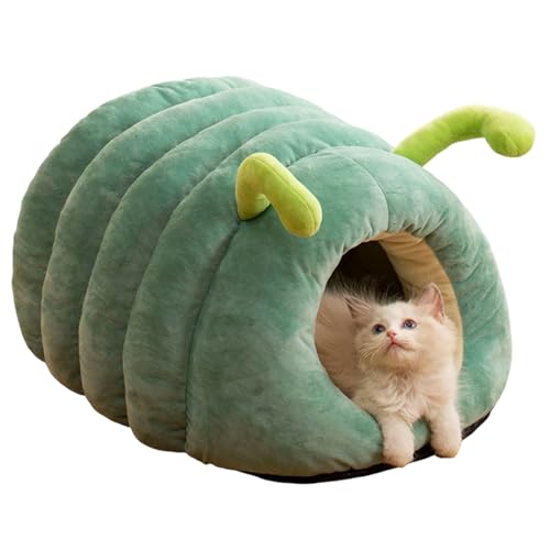 Katzenbett Haustier Nest Cartoon Caterpillar Weich warmes Dickes Katzenhaus Faltbare waschbare Tierversorgungen 19.7x15.7x11.8in, Grün Katzenbett Haustier Nest Cartoon Caterpillar Weich warmes Dickes Katzenhaus Faltbare waschbare Tierversorgungen 19.7x15.7x11.8in, Grün von Wedhapy