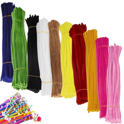 Rohrreiniger Blumenkit, 1000 Stück 10 Farben 12 Zoll Flexible Rohrreiniger für Handwerksdienprojekte Geschenke von Wedhapy