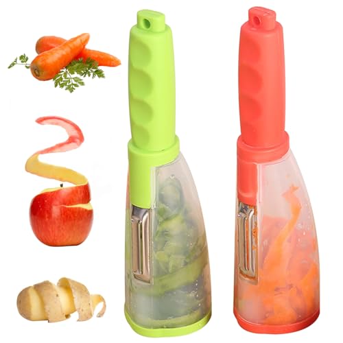 Schäbig mit Behälter 2pcs Safer Multi -Obst -Schäler aus Edelstahl Gemüse Schäler mit Nicht -Schlupfgriff Hängende Obstschneider für Wohnzimmer Schlafzimmer Büro Gemüseschäler Multi -Obstschale Peeli Schäbig mit Behälter 2pcs Safer Multi -Obst -Schäler aus Edelstahl Gemüse Schäler mit Nicht -Schlupfgriff Hängende Obstschneider für Wohnzimmer Schlafzimmer Büro Gemüseschäler Multi -Obstschale Peeli von Wedhapy