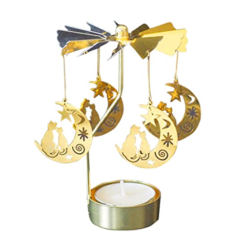 Spinning Candle Halter Kerzenspinner Tea Light Halter Kerzenspinner Carousel Katze auf dem Mond rotierende Teelichthalter Kerzenhalter für Weihnachten Hochzeitsdekoration Spinning Candle Halter Kerzenspinner Tea Light Halter Kerzenspinner Carousel Katze auf dem Mond rotierende Teelichthalter Kerzenhalter für Weihnachten Hochzeitsdekoration von Wedhapy