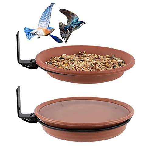 Vogelfutterstation Baum Vogelfutterschalen 4 Stück Montierte Vogelfutterschale 21 cm Kunststoff Vogelfutterschale Wasserbadschale Für Outdoor Gartendekoration (2 Tabletts 2 Gestelle) von Wedhapy