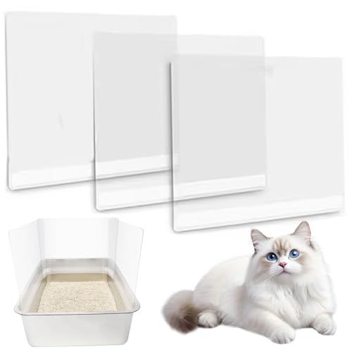 Wedhapy 3pcs Müllbox Splash Guard, transparentes Haustier -Dicker -Katzenstreubox -Schild, einfacher sauberer Spritzschutz für offene Pee -Pfanne, nur Abdeckung von Wedhapy