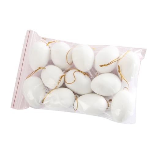 Wedhapy DIY Maler EGE EGE Oster DIY EGS Oster Basteln Hängende Osterei Osterdekoration 12pcs weiße künstliche Eier mit Seil Osterdekoration Kinder Spielzeug Hängende Ostereier Hängende Ostereier von Wedhapy