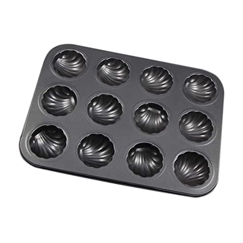 Wedhapy Geformte Backschale 12 Hohlraum Non Stick Madeleine Form Kohlenstoffstahl Kuchenform Madeleine Form Madeleine Tablett geformte Backschale Kuchendose von Wedhapy