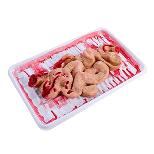 Wedhapy Halloween gefälschter Darm mit Tablett realistische blutige beängstigende künstliche Darm gefälschte Organe für Spukhaus Bar Club Streichparty gefälschte Organe abgetrennte Körperteile Hall von Wedhapy