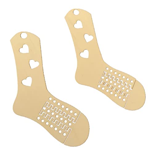 Wedhapy Holzsockenblocker Stricksockenblocker mit Aufhänger DIY Strickmodelle Sockenblocker verstellbare Größe Holz gestrickte Sockendehner lustiges DIY Stricken 1 Paar Love Type von Wedhapy