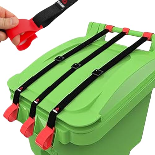 Wedhapy Mülltonnenschlösser für Tiere Mülltonnenschloss 3 STK 86,4 cm verstellbares Mülltonnendeckelschloss wiederverwendbares Mülltonnenschloss universelle Mülltonnenschlösser für Tiere von Wedhapy