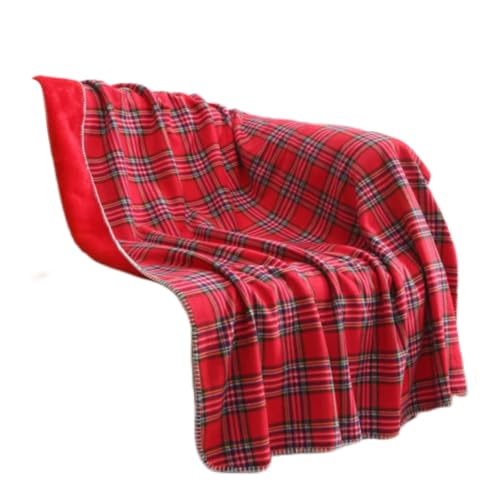 Weihnachtsdecke Schottenkaro Decke Fleecedecke Fleece überwurf Decke Sofa Rot Grau Kariert Dicke Decken Weihnachtliche Bettdecke 160 X 130 cm von Wedhapy
