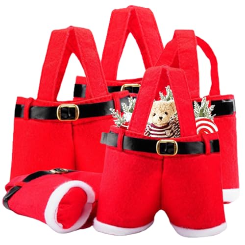 Weihnachtskörbe Für Geschenke Leere Weihnachtstüten 5 Stück Großes Fassungsvermögen Weihnachts Süßigkeitstüte Mit Griff Schöne Weihnachtstüten Tragbarer Weihnachtseimer Für Hochzeitsfeiertage von Wedhapy