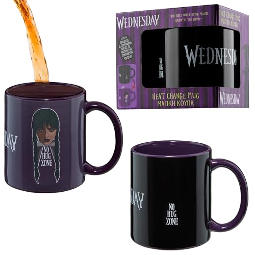 Wednesday Tasse Farbwechsel, Magic Tasse mit Thermoeffekt Farbwechsel, Coffee Mug 320 ml - Geschenke für Mädchen von Wednesday