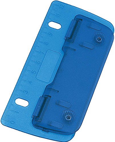 Wedo® Taschenlocher/mobiler 2fach-Locher aus Kunststoff mit 12-cm-Skala (1 Locher, blau) von WEDO