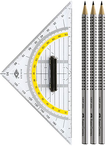 Wedo 10x 52 6 Geodreieck Hypotenuse 160 mm mit abnehmbarem Griff von WEDO