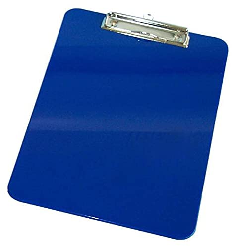 Wedo 57603 Klemmbrett A4, Kunststoff mit abgerundeten Ecken, vernickelte Metallklemme und Aufhängeöse, blau von WEDO