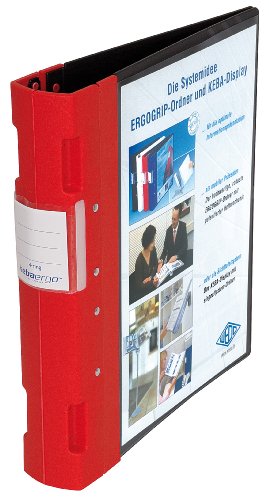 Wedo 5818002 Ordner Ergogrip Präsentationsordner (A4, 4-Ringmechanik, Kunststoff, 31,3 x 5,6 x 28,0 cm) schwarz/rot von WEDO