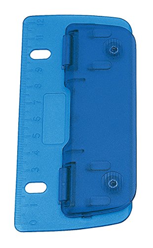 Wedo 67803 Taschenlocher (Kunststoff zum Abheften für 8 cm Lochung, 2f ach, mit 12 cm Skala) blau von WEDO