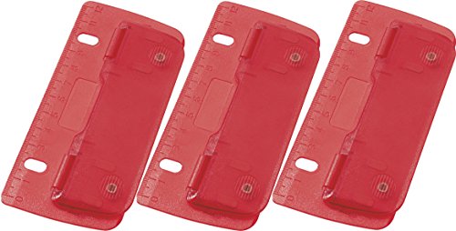 Wedo 67809 2fach Taschenlocher (Kunststoff zum Abheften für 8 cm Lochung, mit 12 cm Skala) (3, ICE-rot) von WEDO
