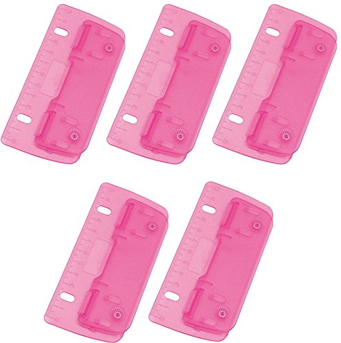 Wedo 67809 2fach Taschenlocher (Kunststoff zum Abheften für 8 cm Lochung, mit 12 cm Skala) pink (5, ICE-pink) von WEDO