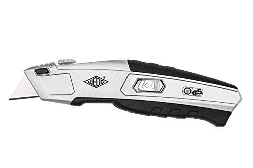 Wedo 78847 Cutter Auto-Load (3-Stufen-Vorschub 7 mm, 15 mm, 25 mm, aus Metall, auch für Linkshänder, TÜV/GS-geprüft, inkl. 5 Klingen) silber/schwarz von WEDO