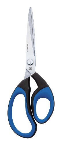 Wedo 9898 Schere (Edelstahl Soft-Cut, 8 Zoll / 21 cm, mit Gummigriff) schwarz/blau von WEDO