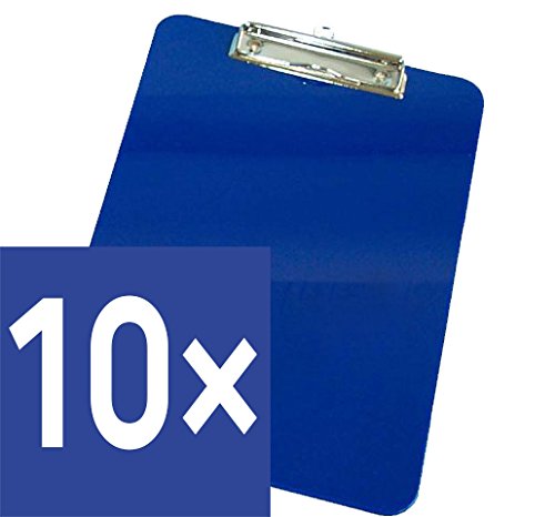 Wedo Klemmbrett A4, Kunststoff mit abgerundeten Ecken (blau / 10er Pack) von WEDO