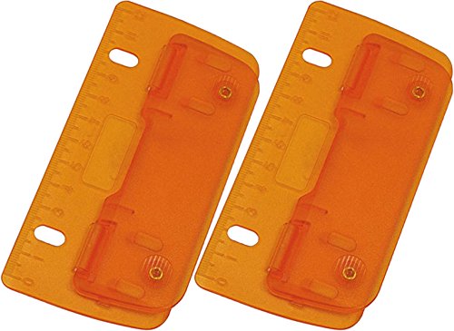 Wedo Taschenlocher (Kunststoff zum Abheften für 8 cm Lochung, mit 12 cm Skala) (ICE-orange, 2 Stück) von WEDO