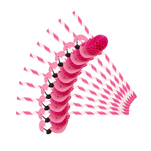 24pcs Papierstrohhalme Flamingo -Strohhalme trinken Strohhalme für Cocktail Hawaiian Luau Partys Dekorationen, Flamingo Cocktail Strohhalme von Weduspaty