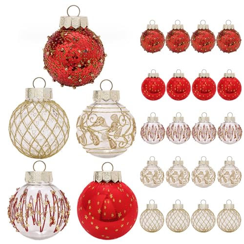 25pcs Weihnachtsbällchen Ornamente für Weihnachten Weihnachtsbaum 2,36 Zoll Weihnachtsball -Ornamente Shatterproof Weihnachtsbällchen Lampen für Urlaub Hochzeitsfeier Weihnachtsbaumdekoration von Weduspaty