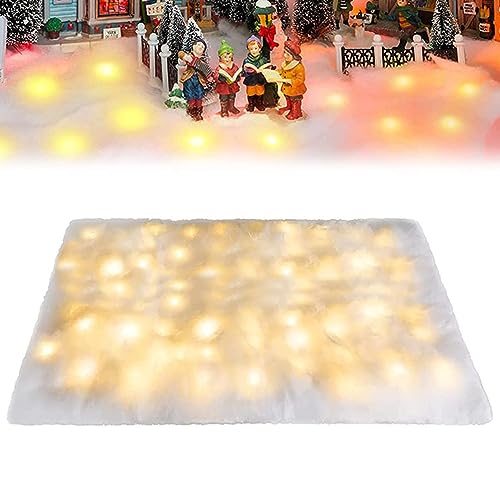 Gefälschte Schneedecke 71x18 Zoll Weihnachtsschneedecke mit LED -Lichtern beleuchtet Schneetisch Läufer Weihnachtstisch Runner Künstlicher Winter gefälschter Schneedecke Tischläufer für Weihnachten von Weduspaty