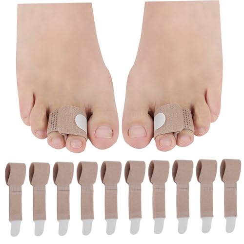 Weduspaty Hammer Toe Glätterer, 10 PCs Toe Corrector für Frauenzehenschienen für krumme Zehenzehen Bandagen Protectors Zehenglätter für gebogene Zehen von Weduspaty