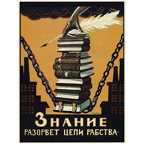 Wee Blue Coo Political Knowledge Break Chains Slavery Soviet Union Art Print Poster Wall Decor 12X16 Inch von Wee Blue Coo