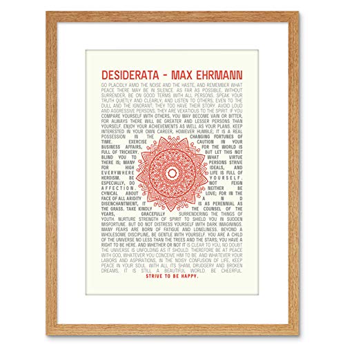 Wee Blue Coo LTD QUOTE DESIDERATA MANDALA EHRMANN TYPOGRAPHY FRAMED ART PRINT F97X13483 von Wee Blue Coo