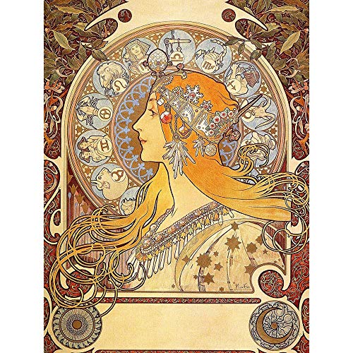 Wee Blue Coo LTD Alphonse Mucha Zodiac 1896 Old Master Painting Art Print Poster Wall Decor Kunstdruck Poster Wand-Dekor-12X16 Zoll Wee Blue Coo LTD Alphonse Mucha Zodiac 1896 Old Master Painting Art Print Poster Wall Decor Kunstdruck Poster Wand-Dekor-12X16 Zoll von Wee Blue Coo LTD