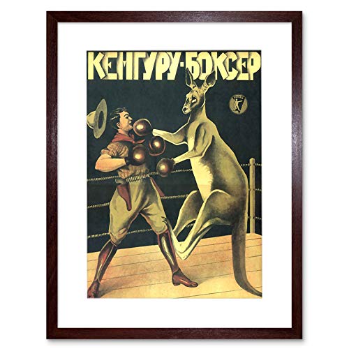 AD 1933 Boxing Russian Kangaroo New Framed Art Print Picture F12X129 von Wee Blue Coo