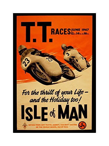 AD MOTORBIKE BIKES ISLE OF MAN TT RACES 1967 FRAMED ART PRINT PICTURE F12X119 von Wee Blue Coo