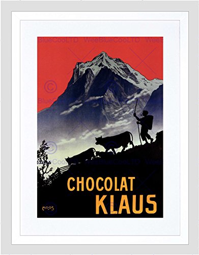 ADVERT SWITZERLAND CHOCOLATE KLAUS ALPINE VINTAGE FRAMED ART PRINT B12X2780 von Wee Blue Coo