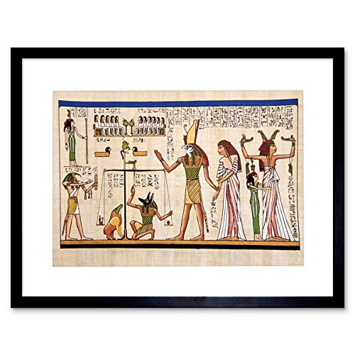 ANCIENT EGYPTIAN HIEROGLYPH HORUS THOTH ANUBIS FRAME ART PRINT PICTURE F12X652 von Wee Blue Coo