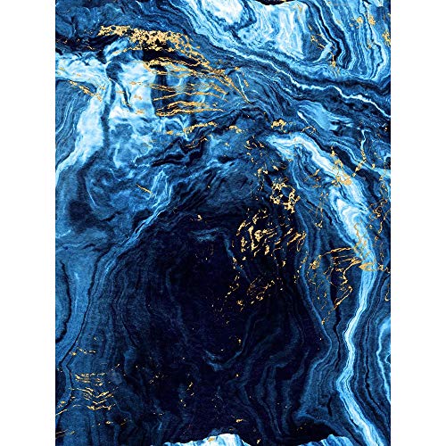 Abstract Dark Blue Gold Flow Unframed Wall Art Print Poster Home Decor Premium von Wee Blue Coo