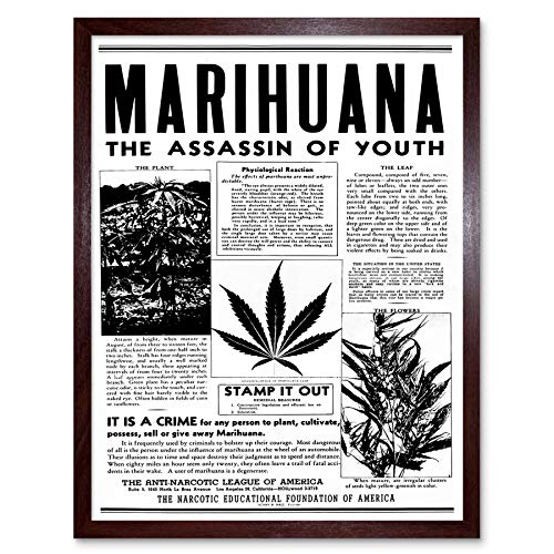 Advertising Drug Awareness Warning Marijuana Weed Cannabis Panic USA Art Print Framed Poster Wall Decor Kunstdruck Poster Wand-Dekor-12X16 Zoll von Wee Blue Coo