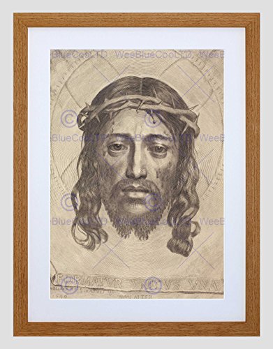 CLAUDE MELLAN FRENCH SUDARIUM SAINT VERONICA BLACK FRAMED ART PRINT B12X5154 von Wee Blue Coo