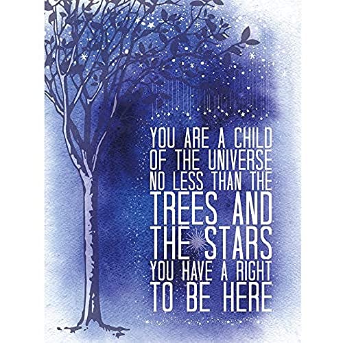 Desiderata Ehrman Child Universe Trees Stars Unframed Art Print Poster Wall Decor 12x16 inch Bäume Sterne Wand Deko von Wee Blue Coo