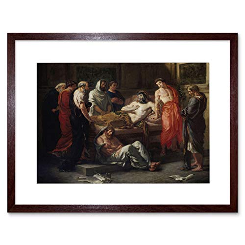 EUGENE DELACROIX LAST WORDS OF EMPEROR MARCUS AURELIUS FRAMED ART PRINT B12X2820 von Wee Blue Coo