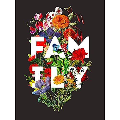 Floral Layered Quote Family Unframed Art Print Poster Wall Decor 12x16 inch Zitat Familie Wand Deko von Wee Blue Coo