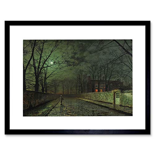 JOHN ATKINSON GRIMSHAW MOONLIT STREET PAINTING FRAMED ART PRINT PICTURE F12X462 von Wee Blue Coo