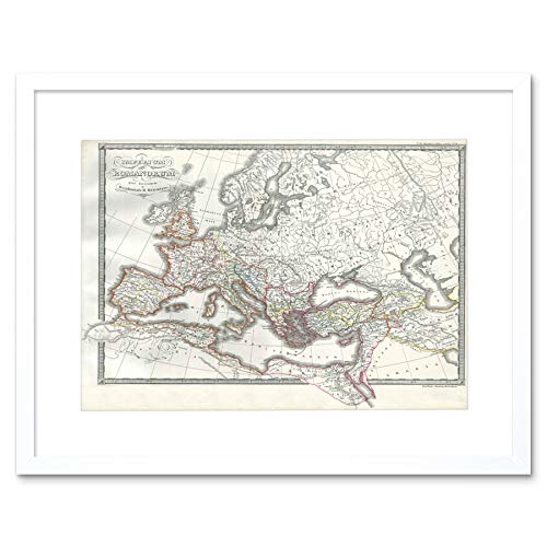 MAP 1850 ROMAN EMPIRE EAST WEST ANCIENT ROME FRAME ART PRINT PICTURE F12X007 von Wee Blue Coo