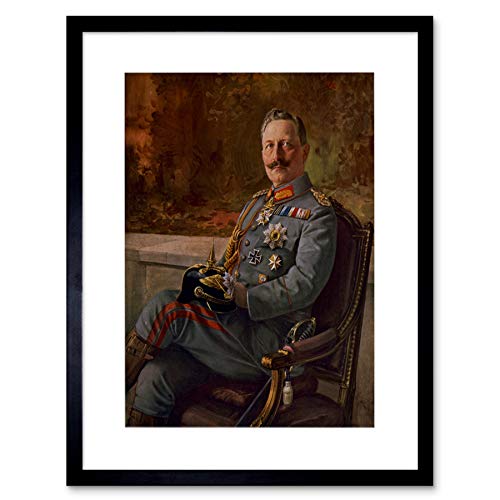 PAINTINGS PORTRAIT KAISER WILHELM II GERMAN EMPEROR FRAMED ART PRINT B12X9894 von Wee Blue Coo