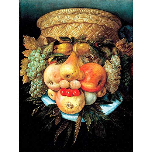 Painting Fruit Vegetable Wheat Giuseppe Arcimboldo Art Print Poster Wall Decor Kunstdruck Poster Wand-Dekor-12X16 Zoll von Wee Blue Coo