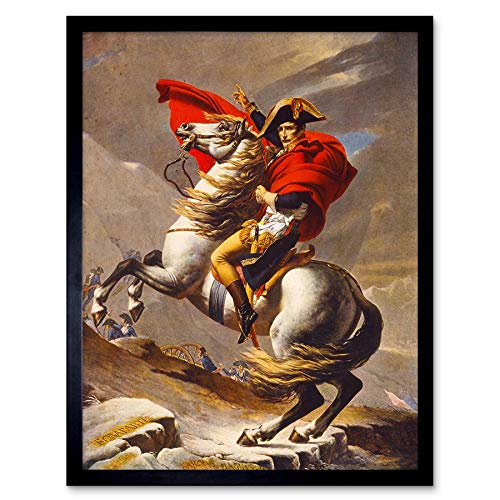 Wee Blue Coo Paintings Portrait Napoleon Bonaparte Emperor France Alps Horse Art Print Framed Poster Wall Decor Kunstdruck Poster Wand-Dekor-12X16 Zoll von Wee Blue Coo