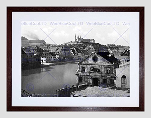 REGNITZ AND MICHAELSBERG BAMBERG BAVARIA GERMANY 1895 OLD BW ART PRINT B12X2671 REGNITZ AND MICHAELSBERG BAMBERG BAVARIA GERMANY 1895 OLD BW ART PRINT B12X2671 von Wee Blue Coo